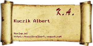 Kuczik Albert névjegykártya