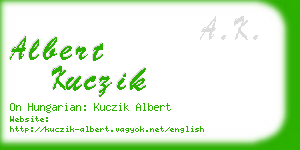 albert kuczik business card